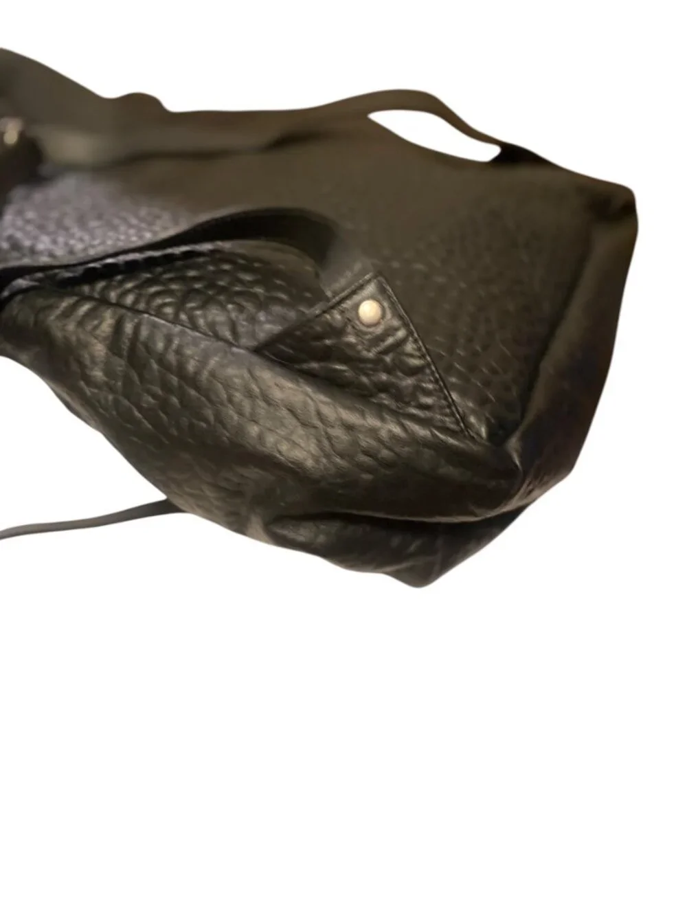NWT Eileen Fisher Black Pebbled Leather Tassel Backpack- includes dustbag